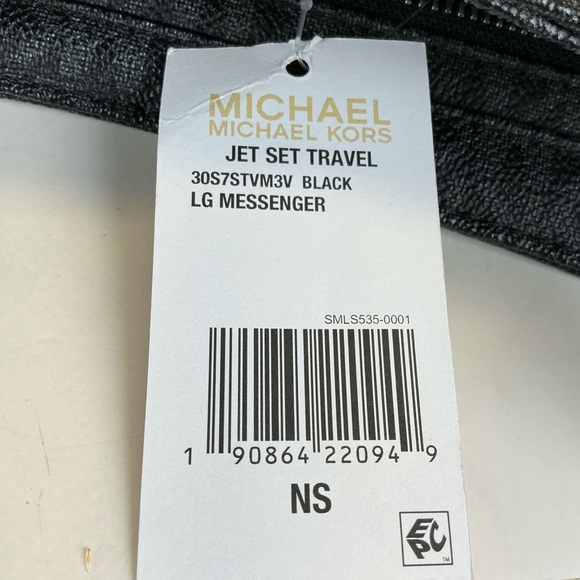 MICHAEL MICHAEL KORS BLACK JET SET TRAVEL LARGE MESSENGER CROSSBODY BAG NWT - Picture 9 of 9